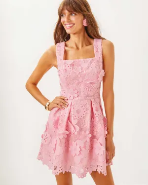 Cindy Skirted Lace Romper - Pink Muse Passion Flower