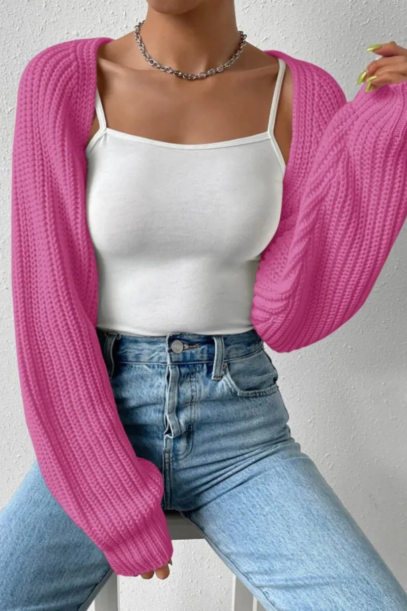 CK0604 Knitted Sweater Shrug