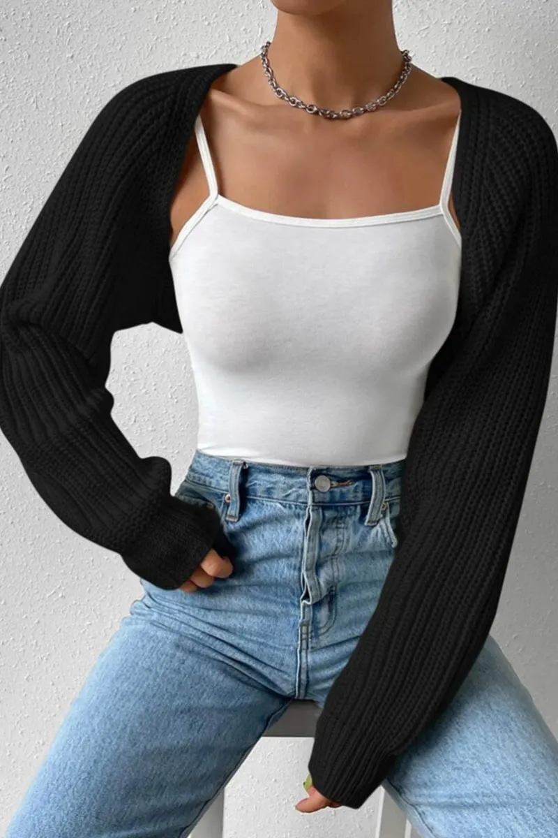 CK0604 Knitted Sweater Shrug