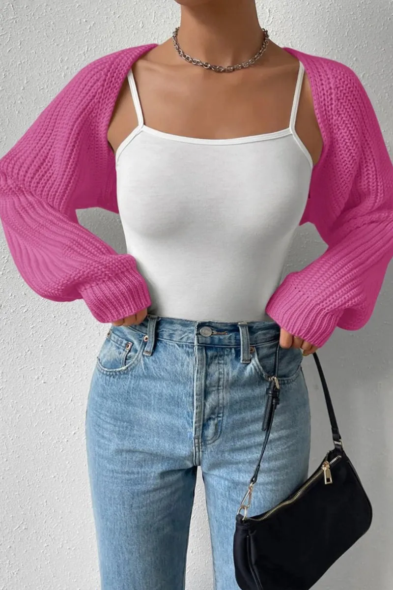 CK0604 Knitted Sweater Shrug