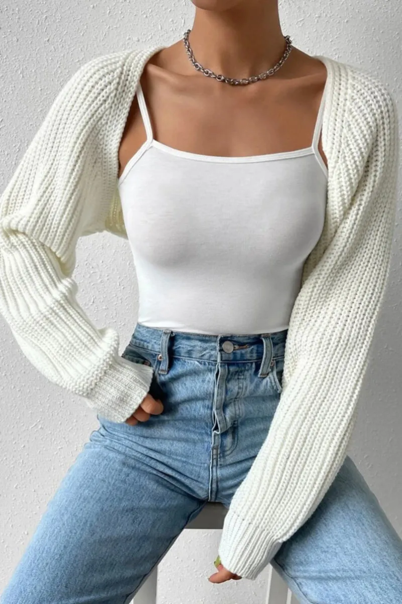 CK0604 Knitted Sweater Shrug