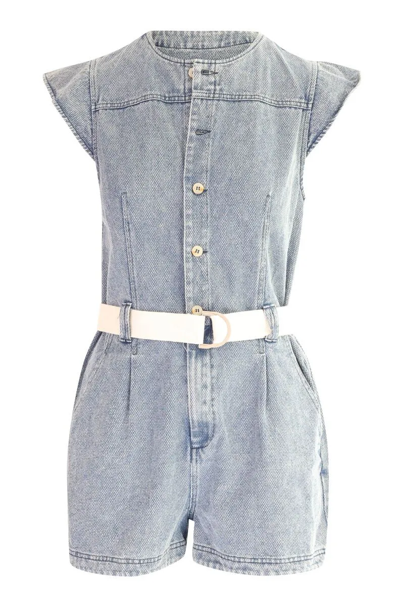 CLARA DENIM BLUE ROMPERS
