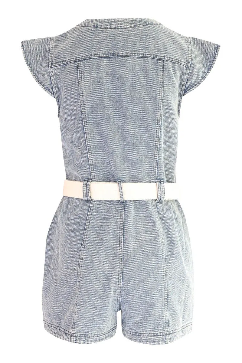 CLARA DENIM BLUE ROMPERS