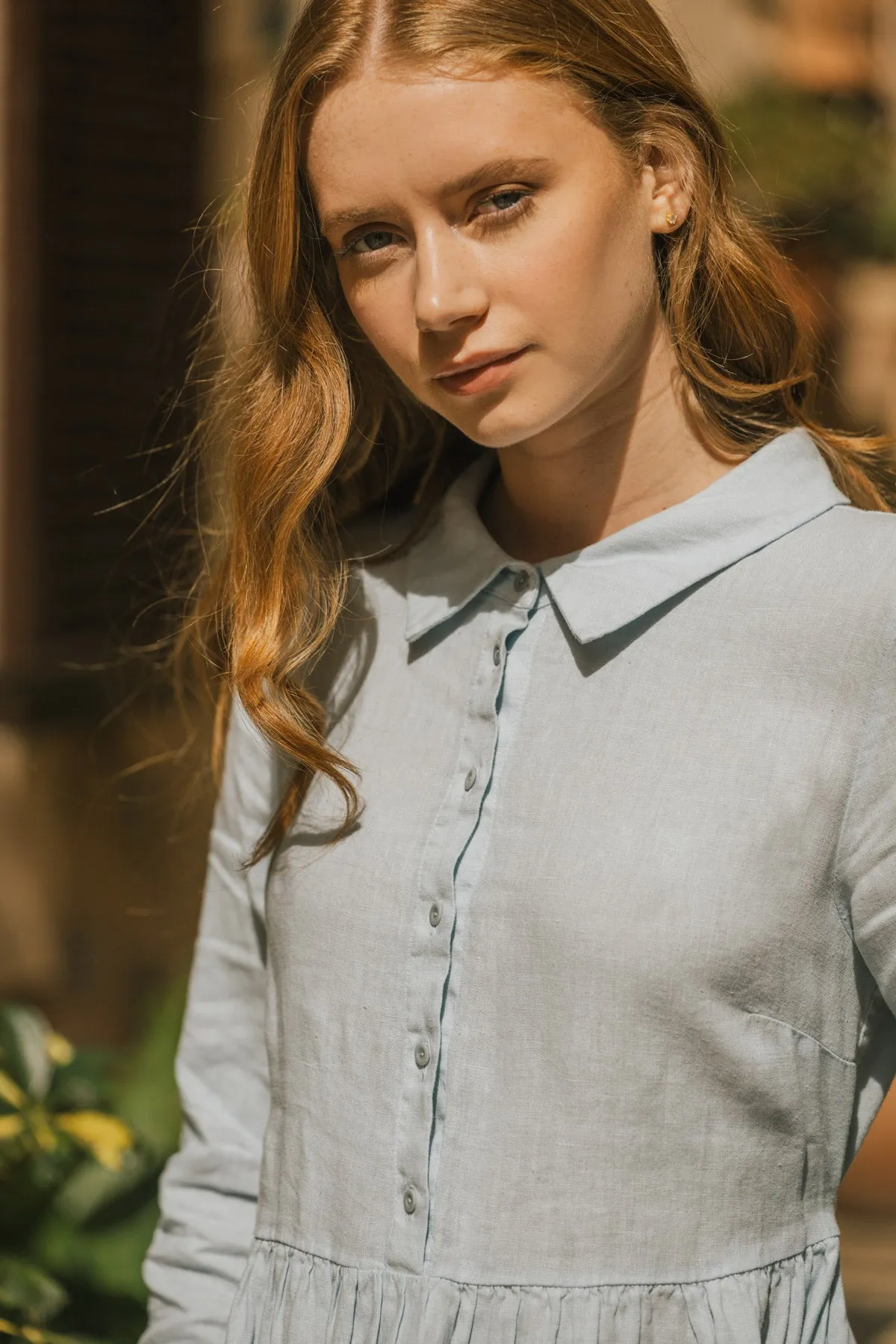 Clarisa - Linen Dress in Frost