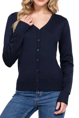 Classic Sweater Cardigan V-Neck, Button Front, Long Sleeve Design SW13661C28 $9.75