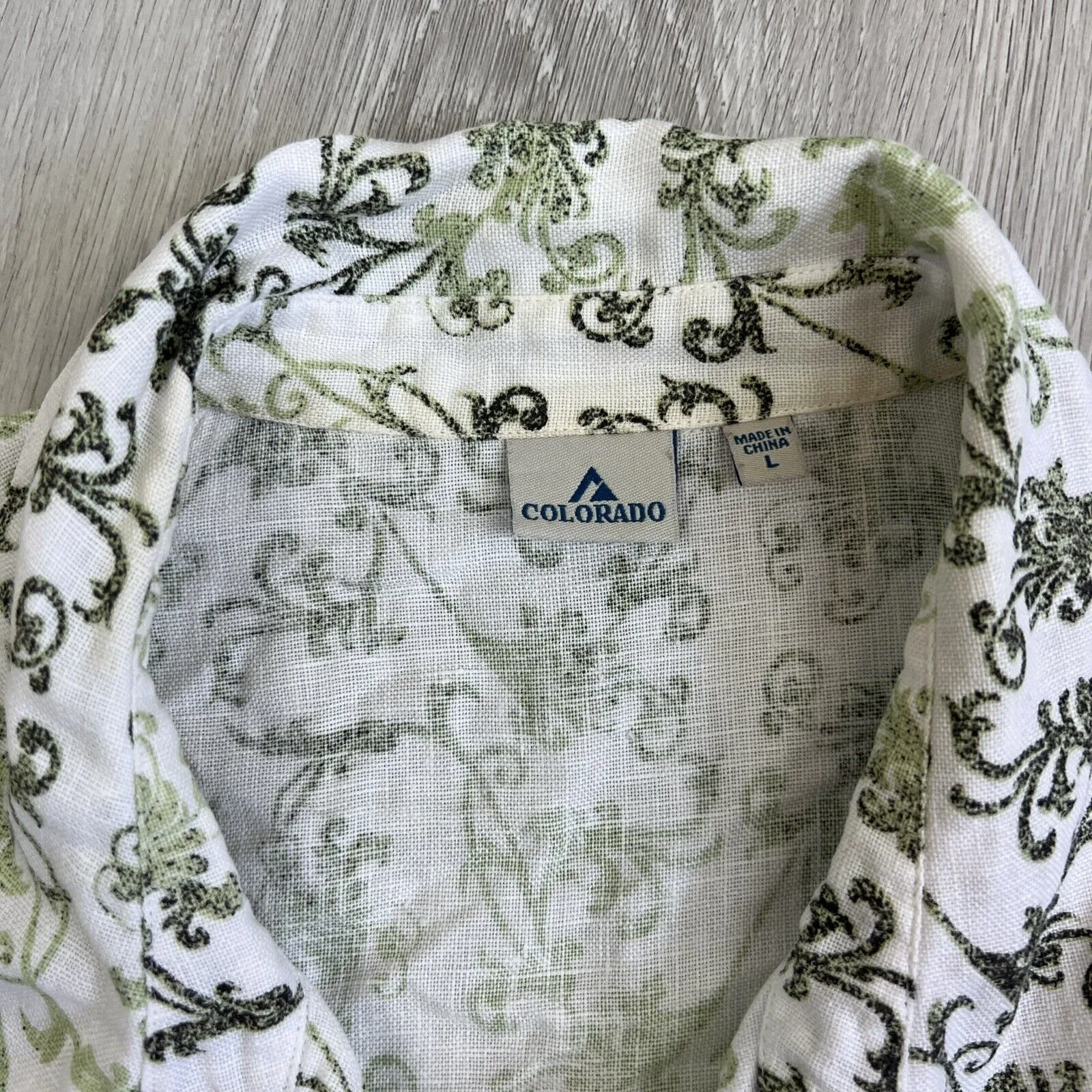 Colorado Womens Button Up Linen Shirt Size Large