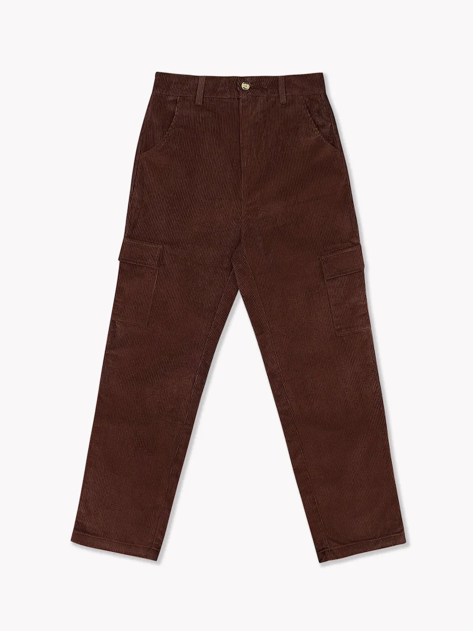 Corduroy Cargo Pants-Chocolate