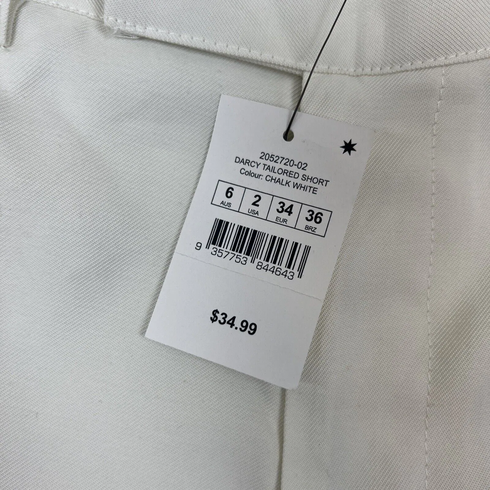 Cotton On Womens Darcy Tailored White Short Size 6 AU / 2 US (New)