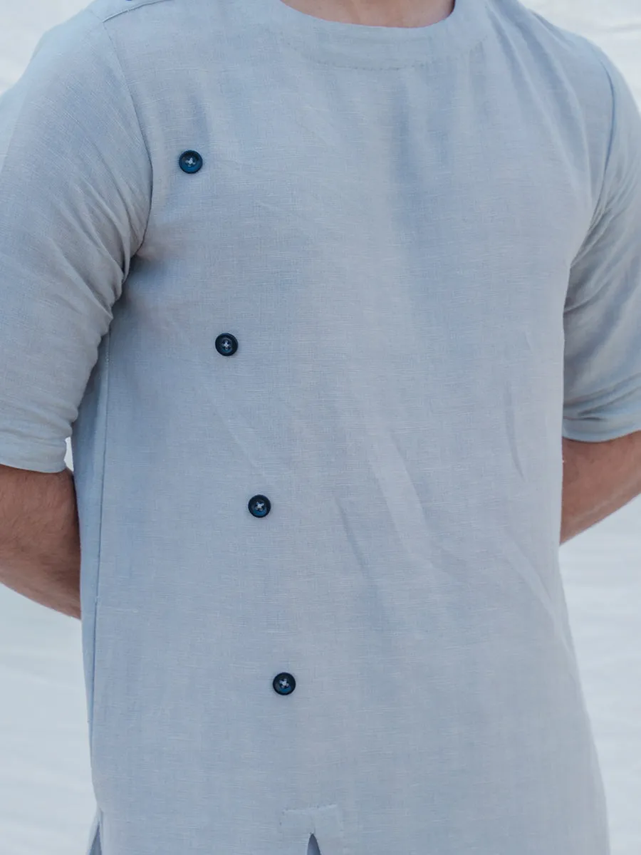 Cotton X Linen Slay in Grey Kurta