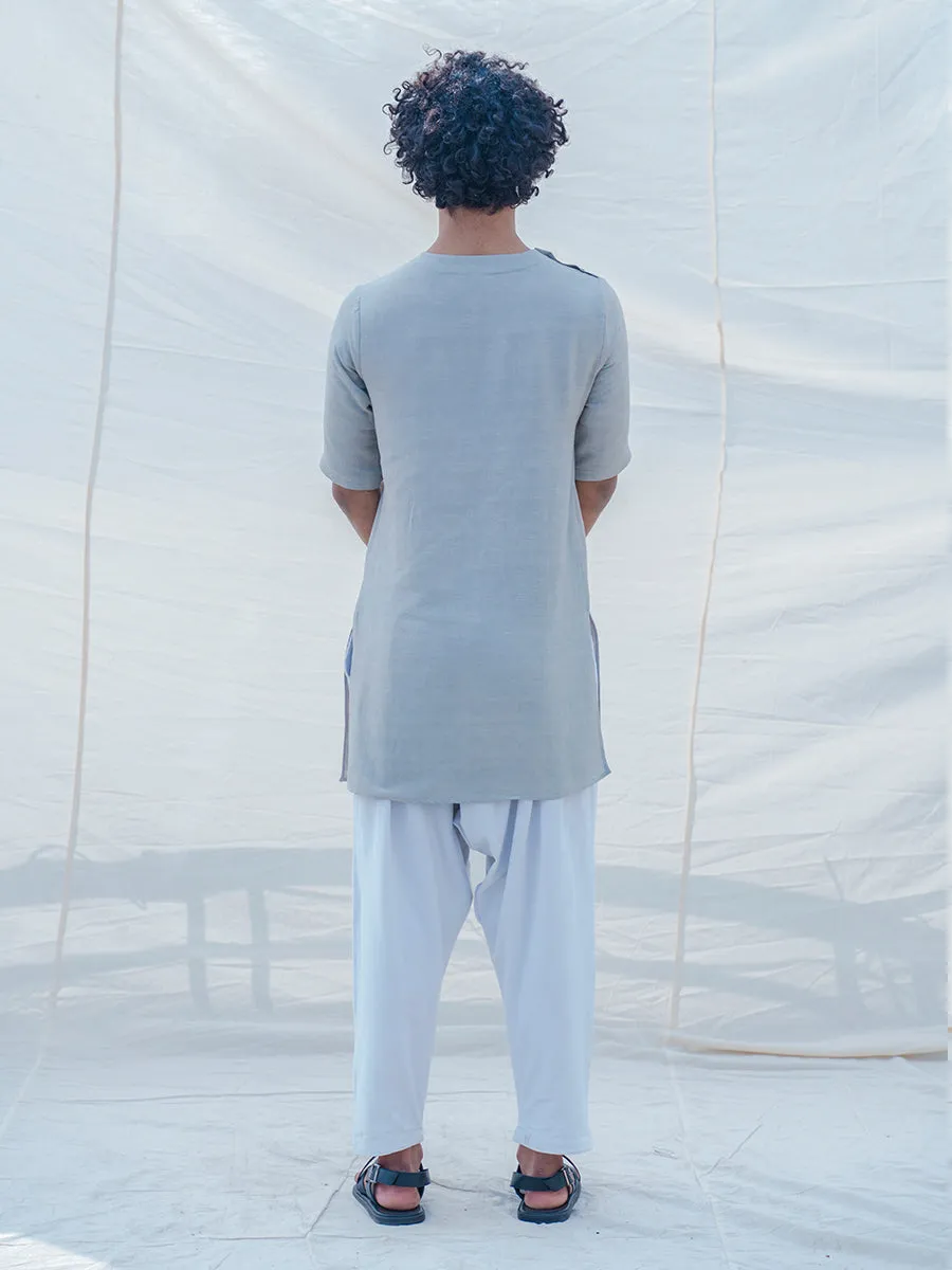 Cotton X Linen Slay in Grey Kurta