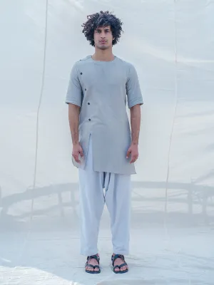 Cotton X Linen Slay in Grey Kurta