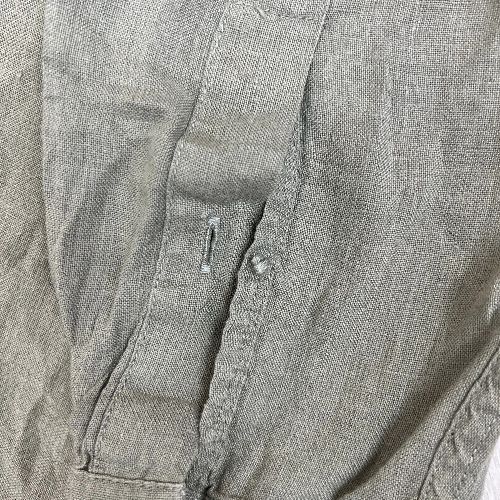 Country Road Mens Olive Green 100% Linen Button Up Shirt Size Small