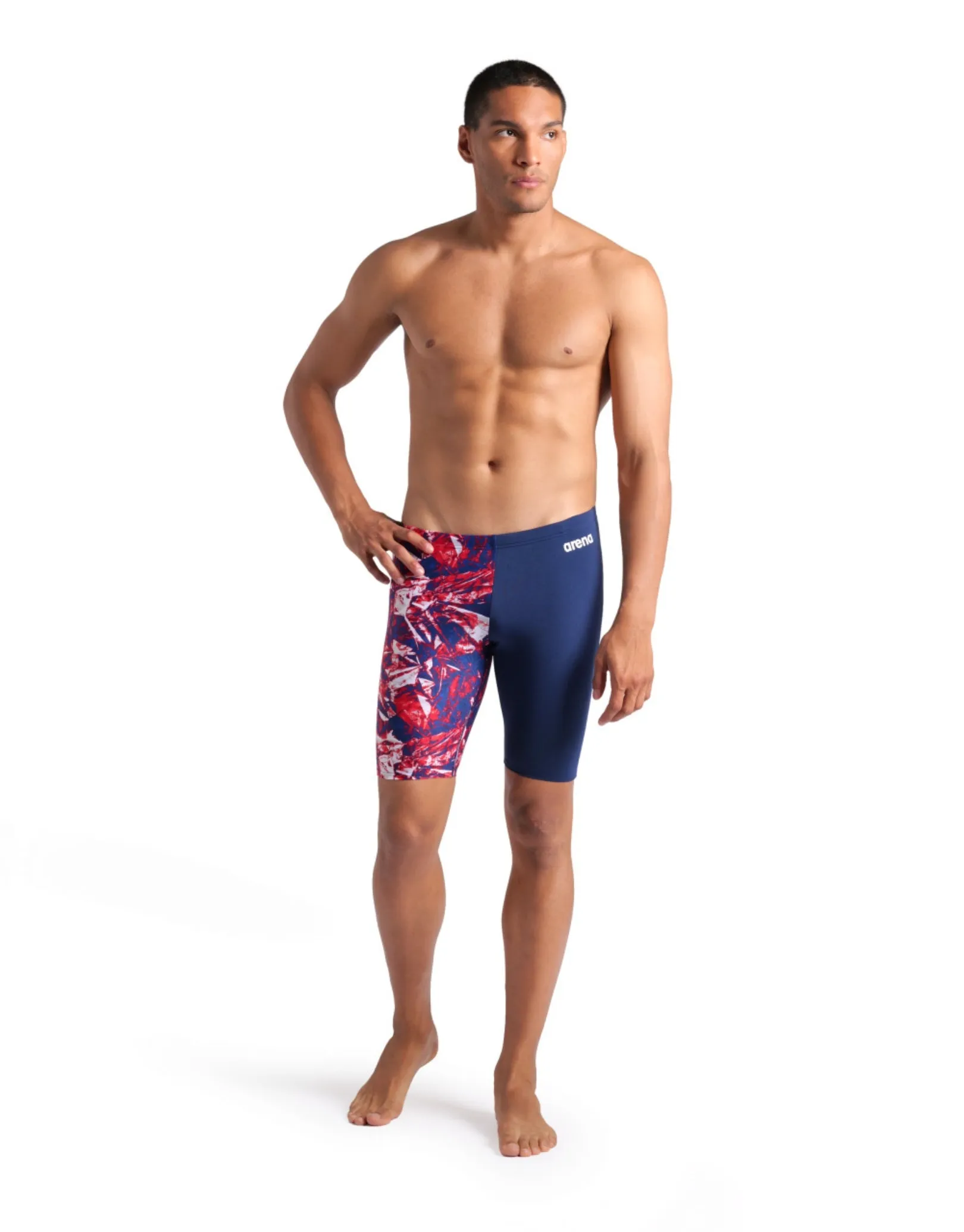 Crackle Swim Jammer - Navy/Team Red