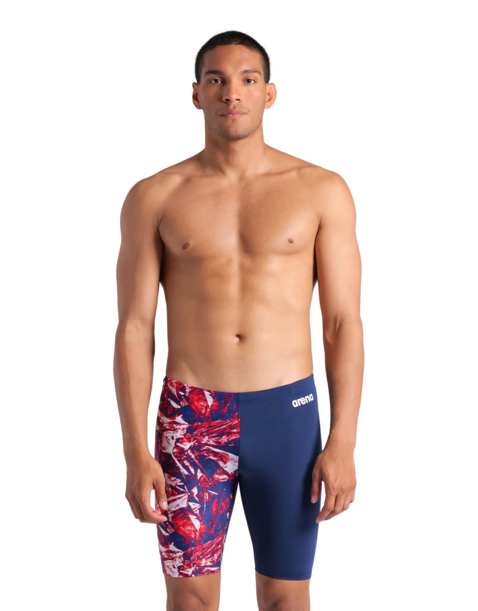 Crackle Swim Jammer - Navy/Team Red
