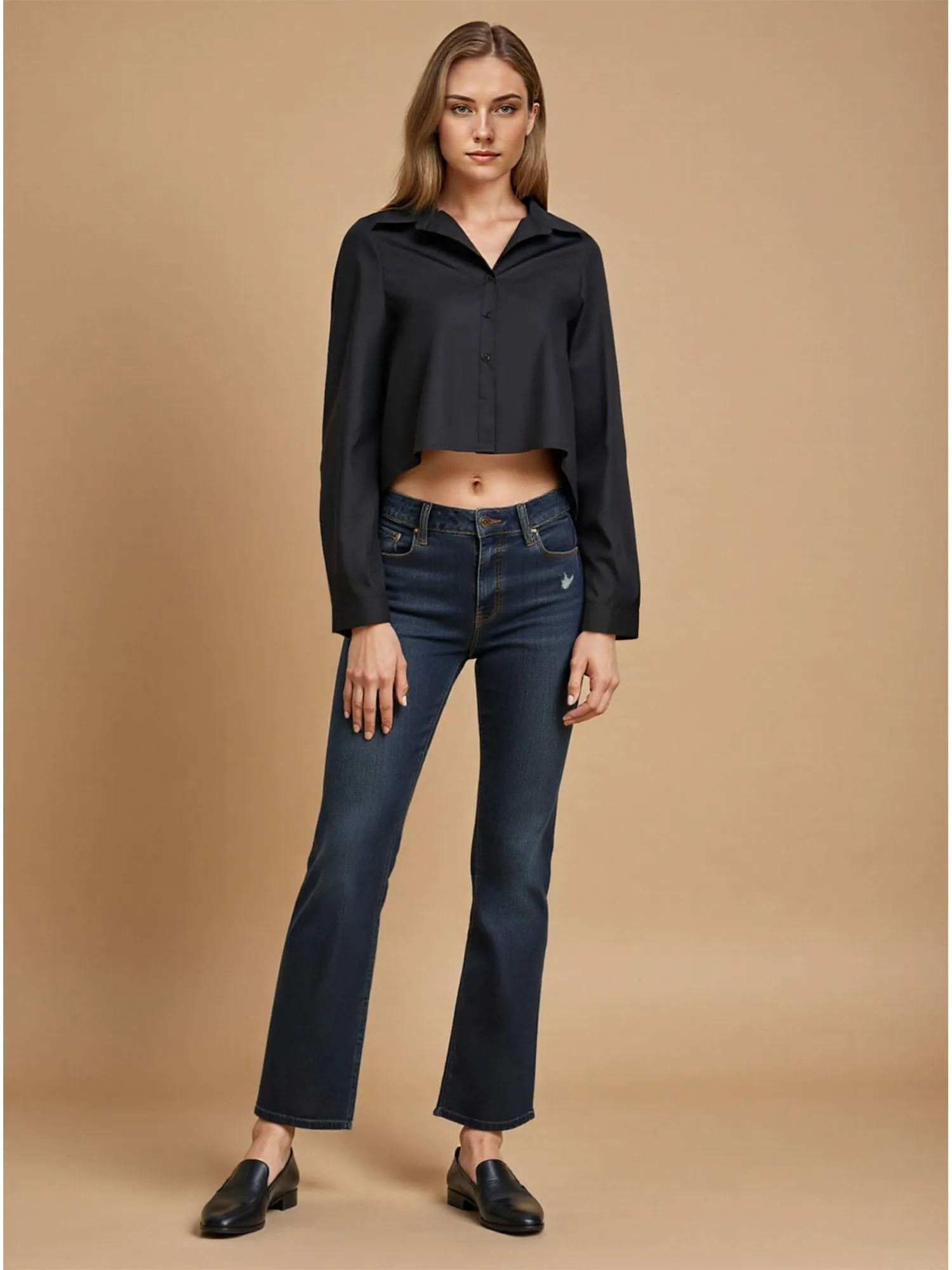 Cropped Button Down Shirt