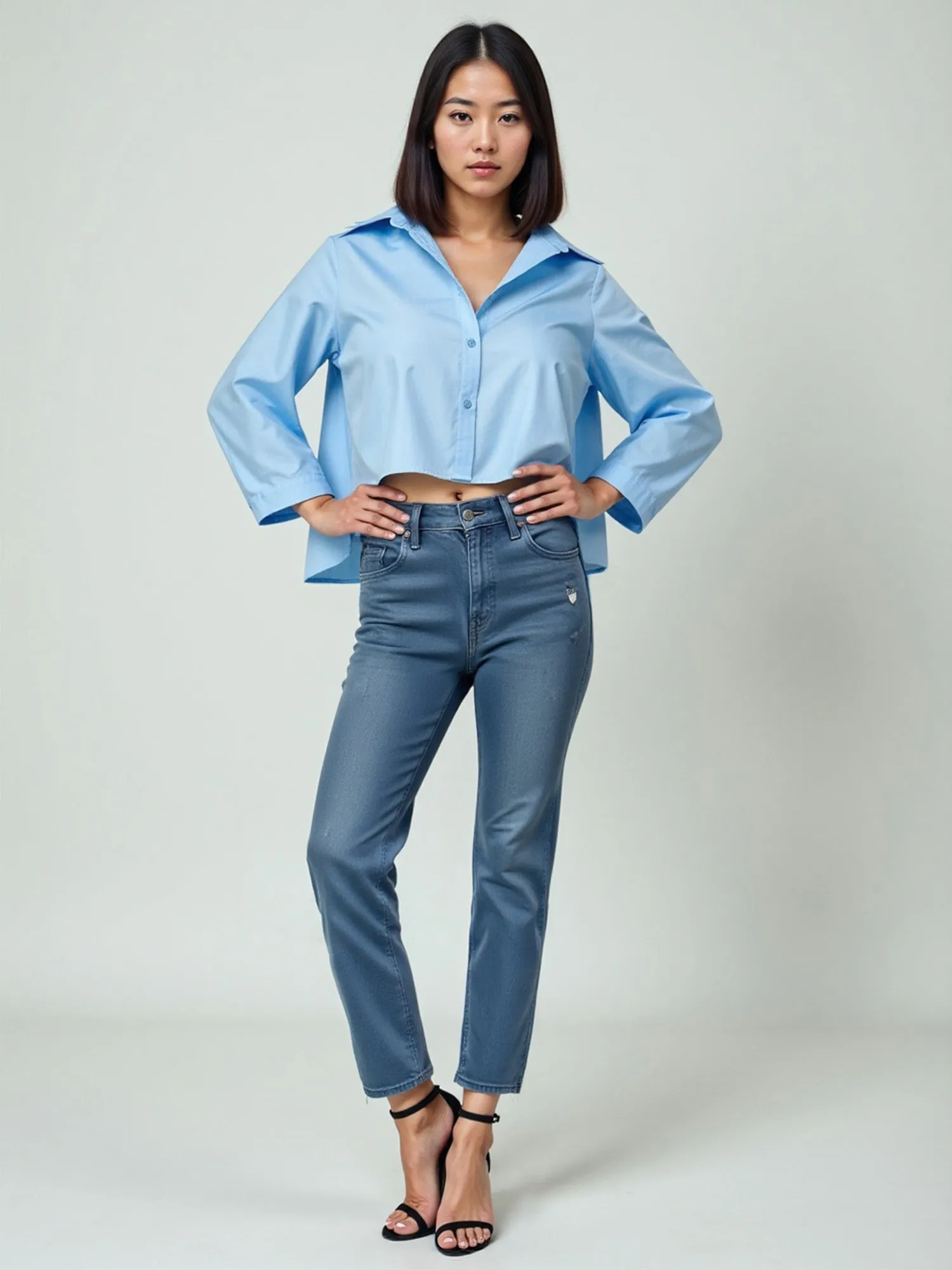 Cropped Button Down Shirt
