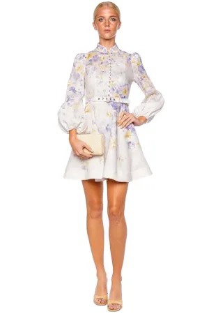 Crush Buttoned Linen Mini Dress