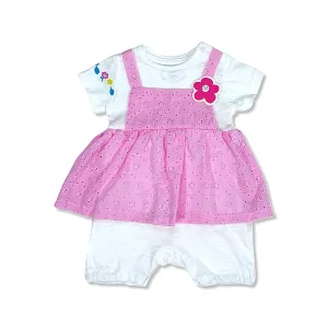 Cute Flower Detail - Baby Girl Romper Dress
