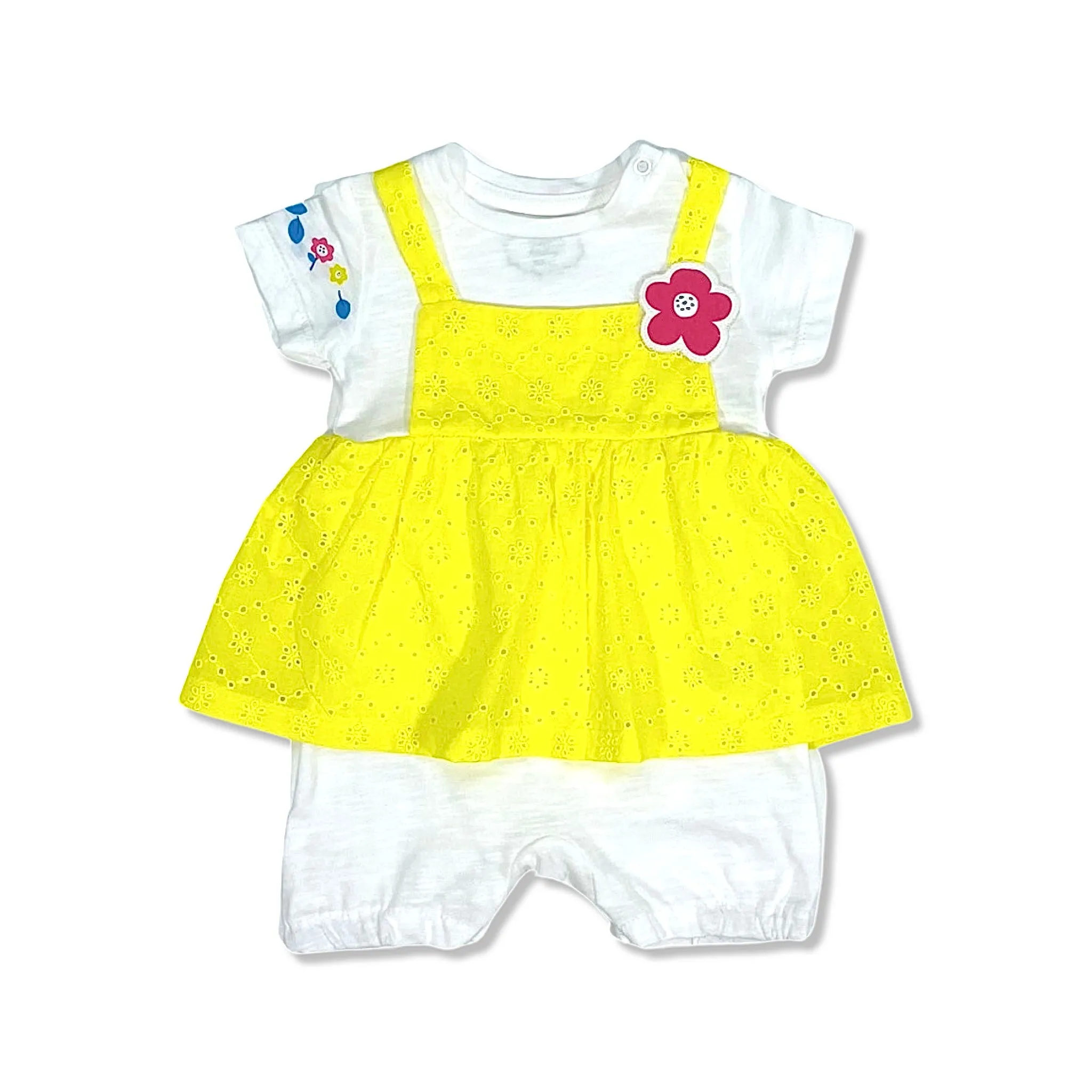 Cute Flower Detail - Baby Girl Romper Dress