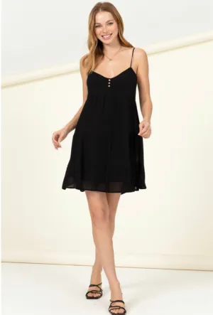 D112 BUTTON BABYDOLL DRESS
