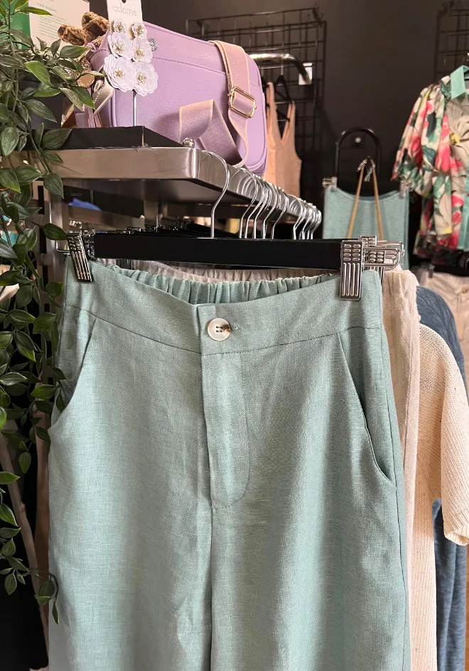 Della Linen Pants - Sage