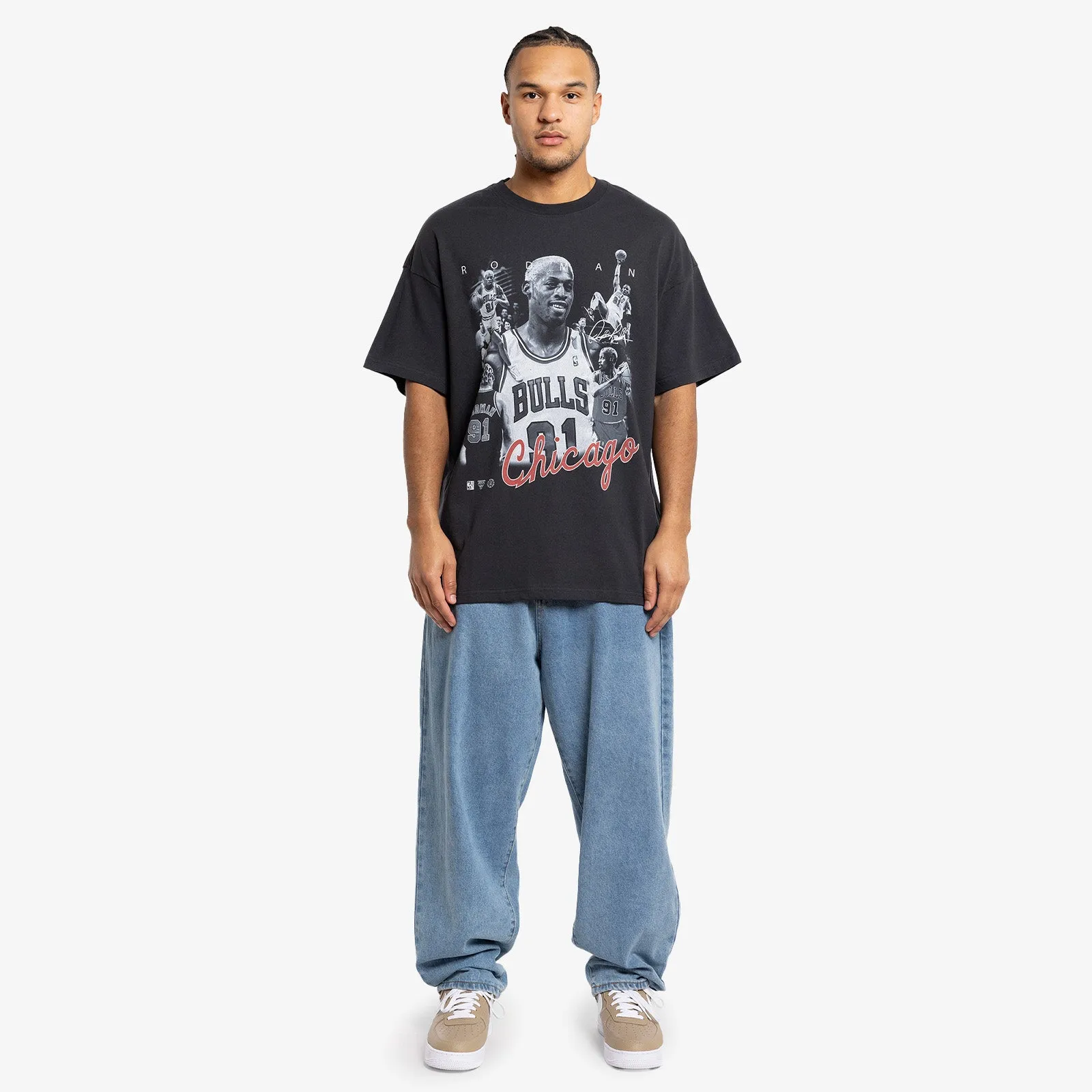 Dennis Rodman Chicago Bulls Player Photo Homage Tee - Faded Black