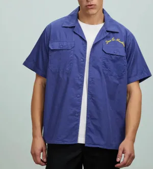 Deus ex Machina Mens Blue Button Up Shirt Size Large (New)