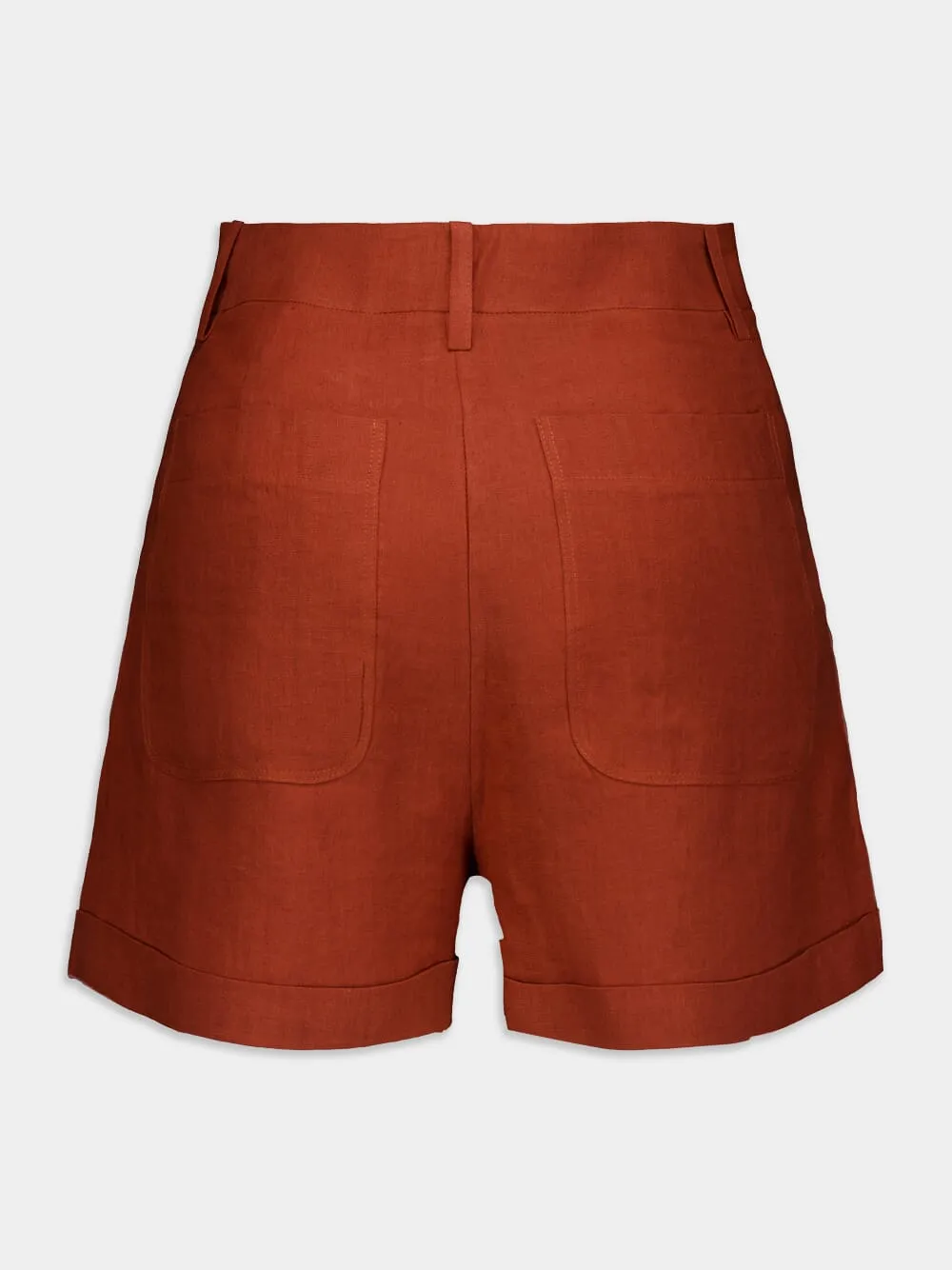 Dionysus High-Waisted Linen Shorts