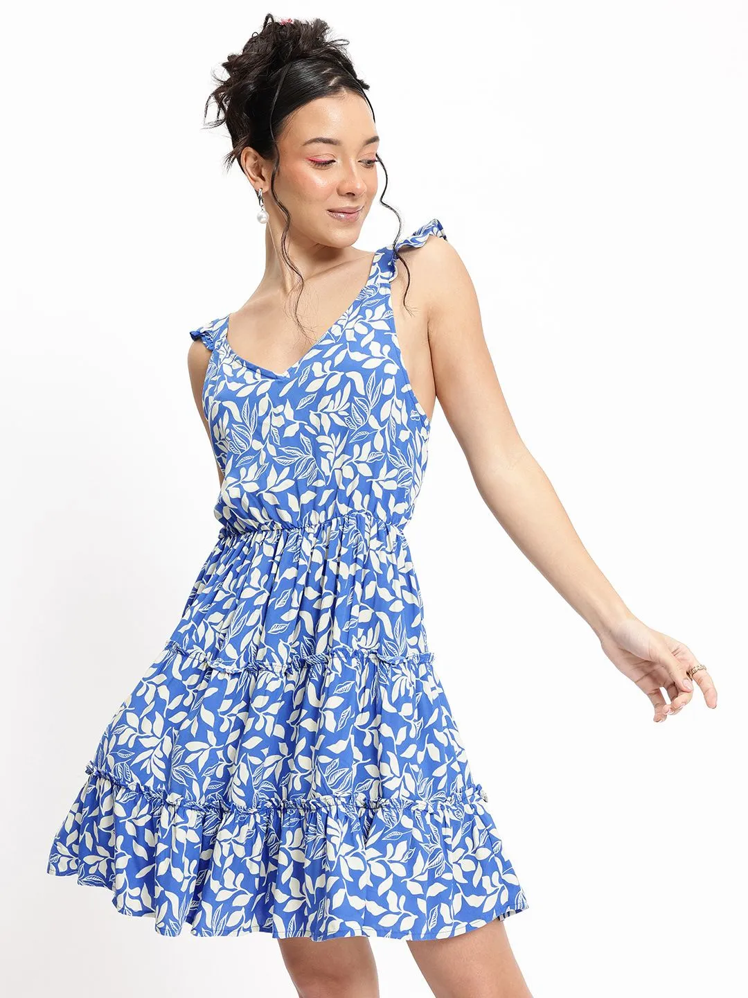 DressBerry Foliage Fever Tiered A-Line Dress