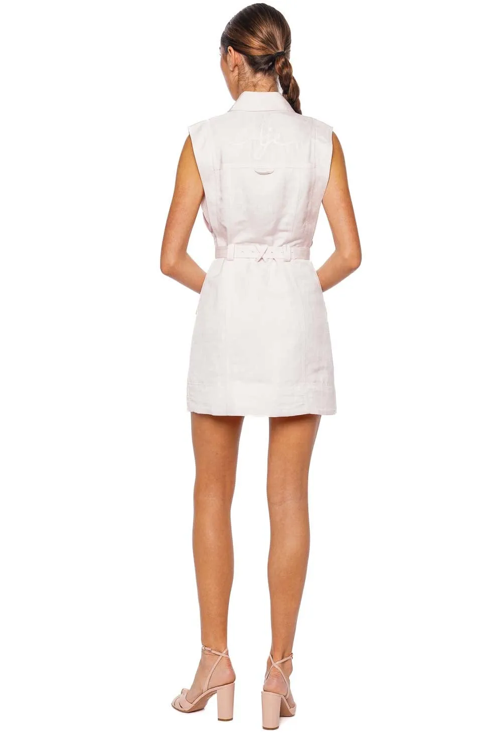 Dulcet Pink Denim Belted Mini Dress