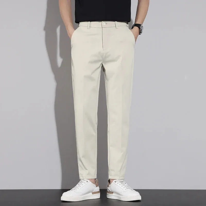 EleganzPlus Herren Frühling Sommer Geschäftliche Neun-Punkte-Hose