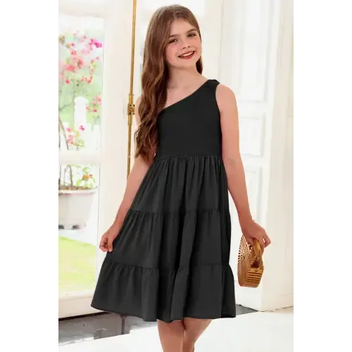 Elevate Your Style with a Chic One-Shoulder Sleeveless Tiered Dress