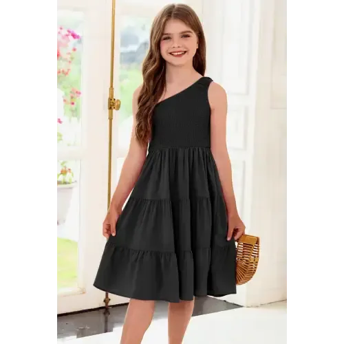 Elevate Your Style with a Chic One-Shoulder Sleeveless Tiered Dress