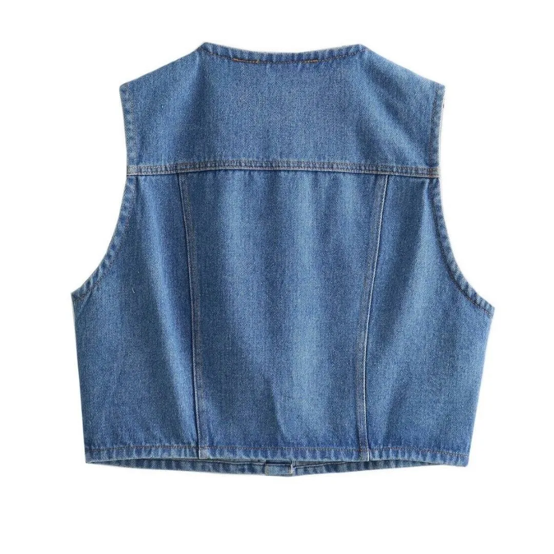 Esme™ | Button-Front Denim Top