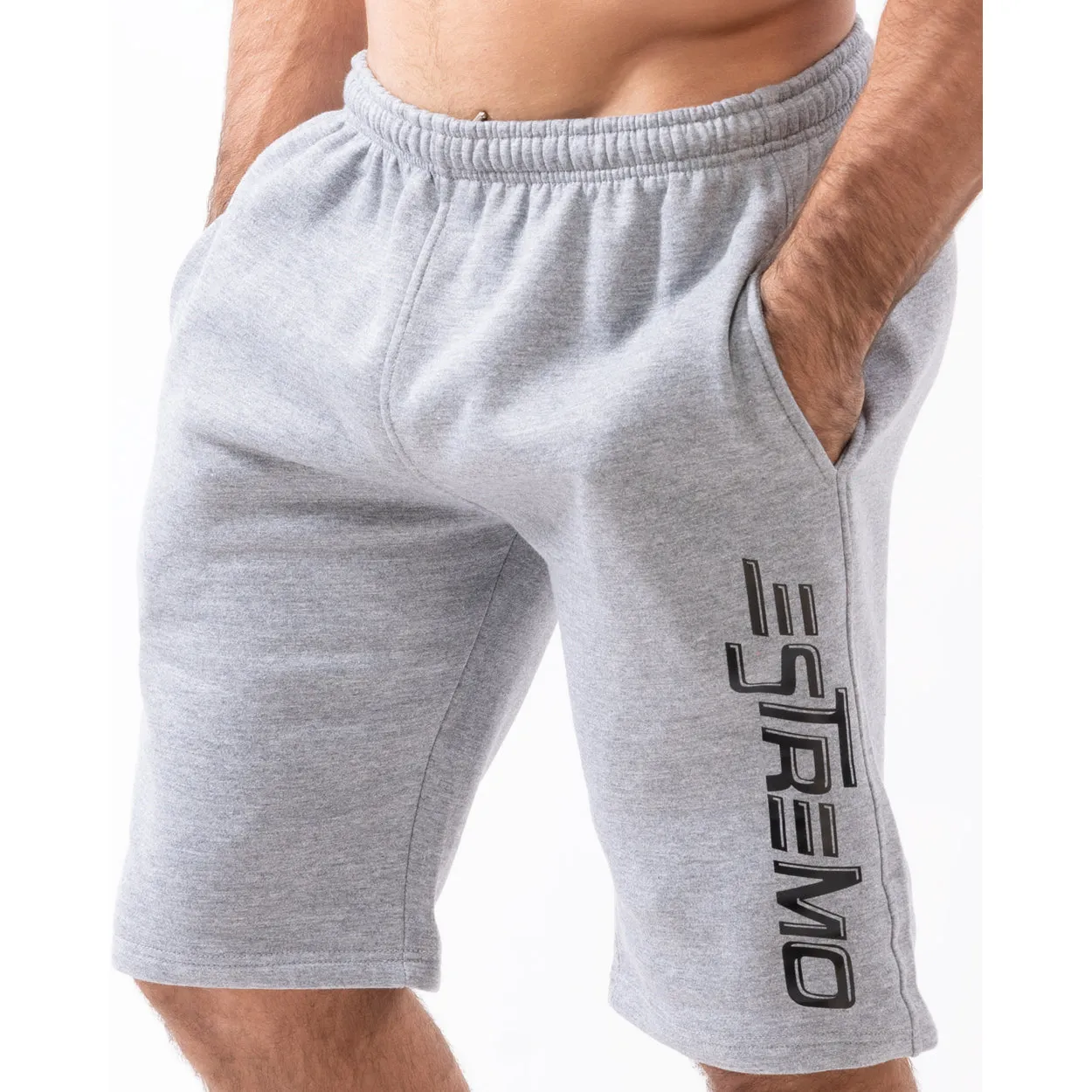 Estremo Fitness Poly/Cot Blend Premium Shorts - Grey