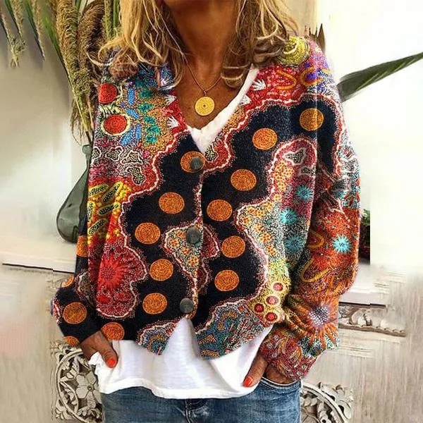 Everly Vibrant Button-Up Cardigan