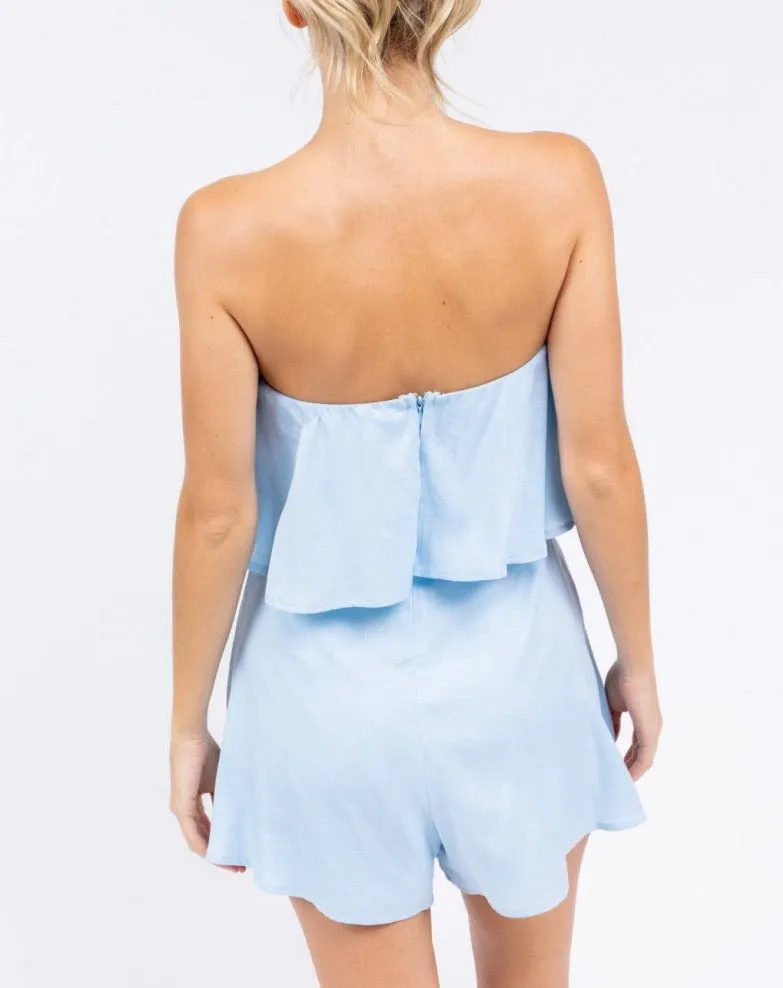 Flounce Self Belt Romper