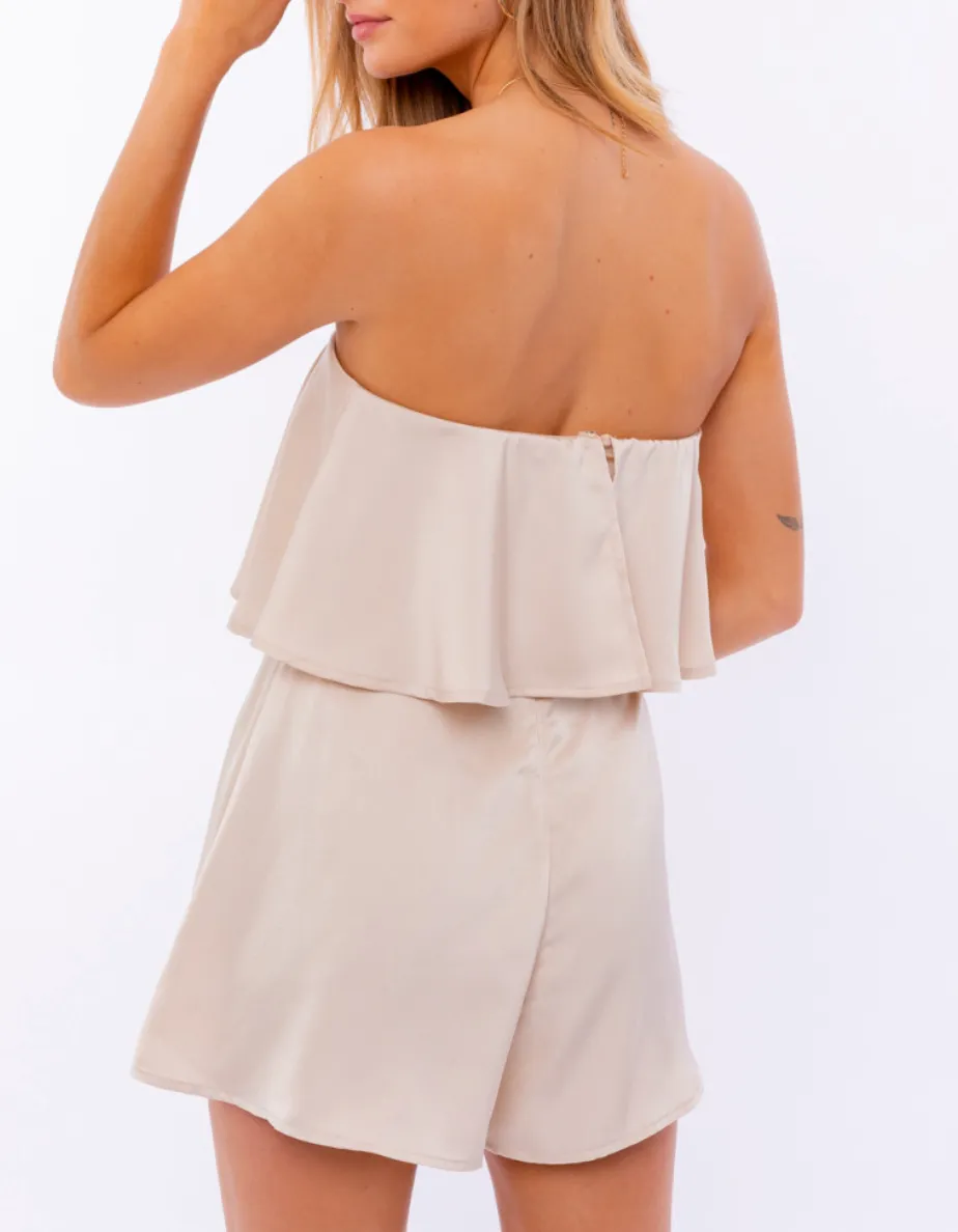 Flounce Self Belt Romper