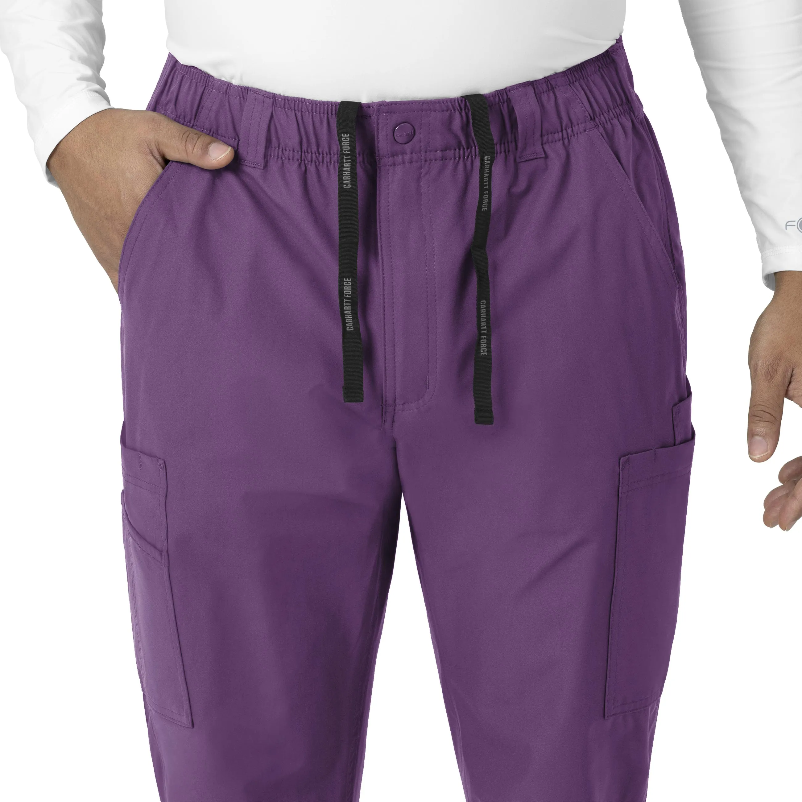 Force Essentials C56113 Men's Straight Leg Cargo Scrub Pants Eggplant