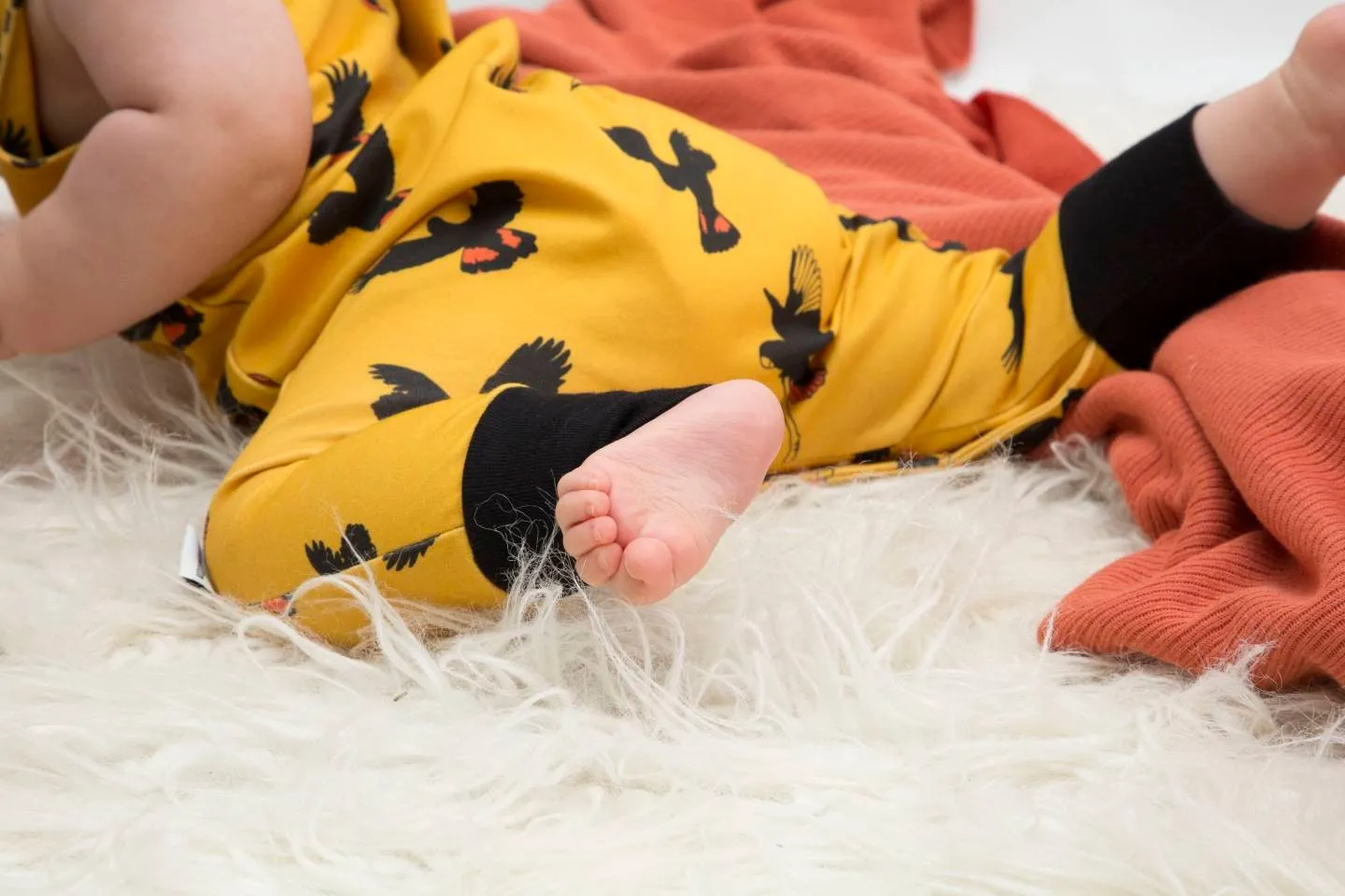 Gang Gang Black Cockatoo | Organic Cotton Romper | Size 000 - 2