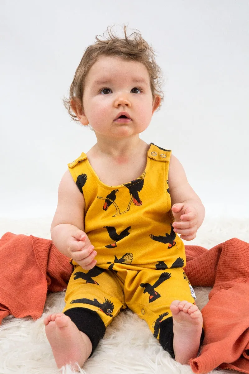 Gang Gang Black Cockatoo | Organic Cotton Romper | Size 000 - 2
