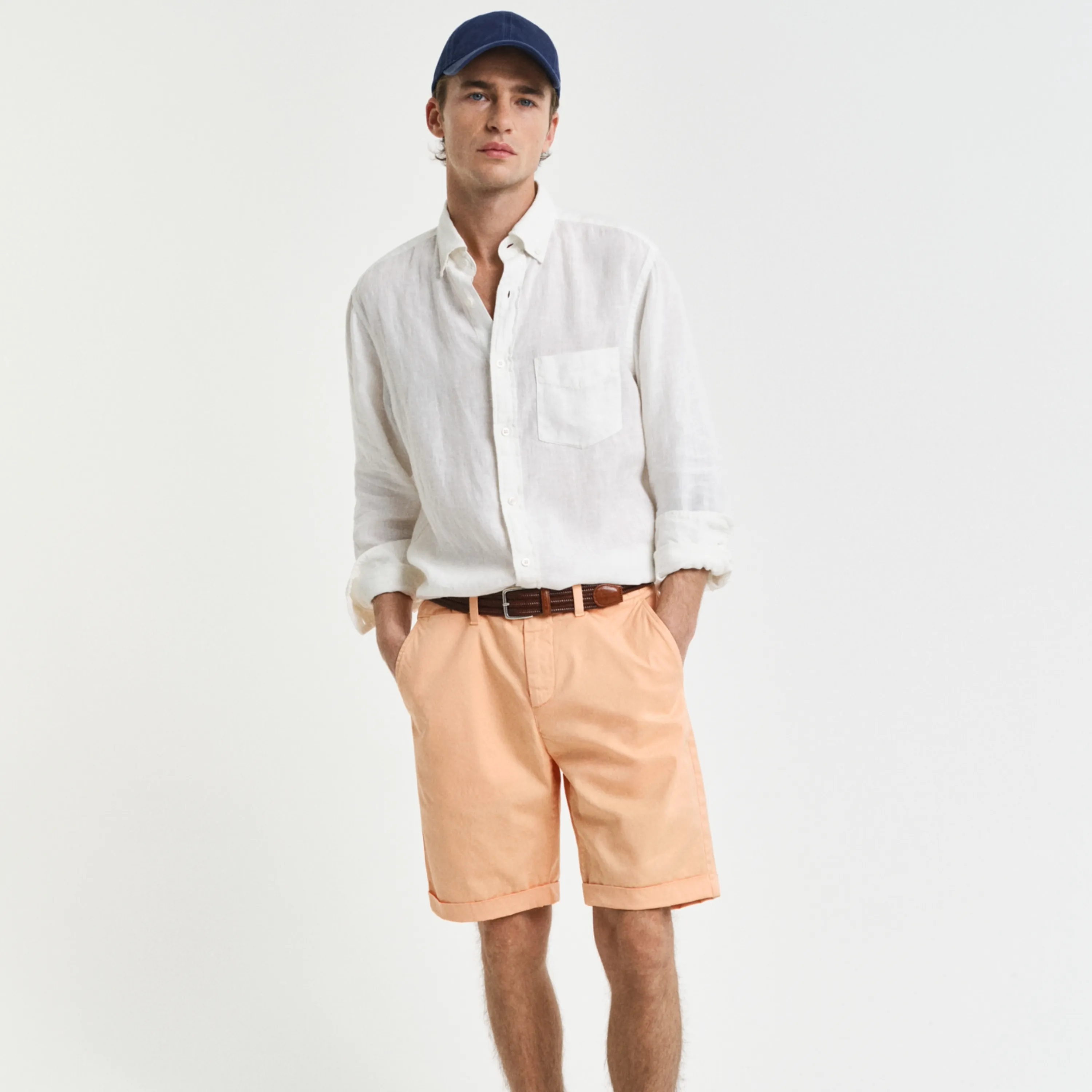 Gant Regular Fit Sunfaded Chino Shorts - Peachy Orange