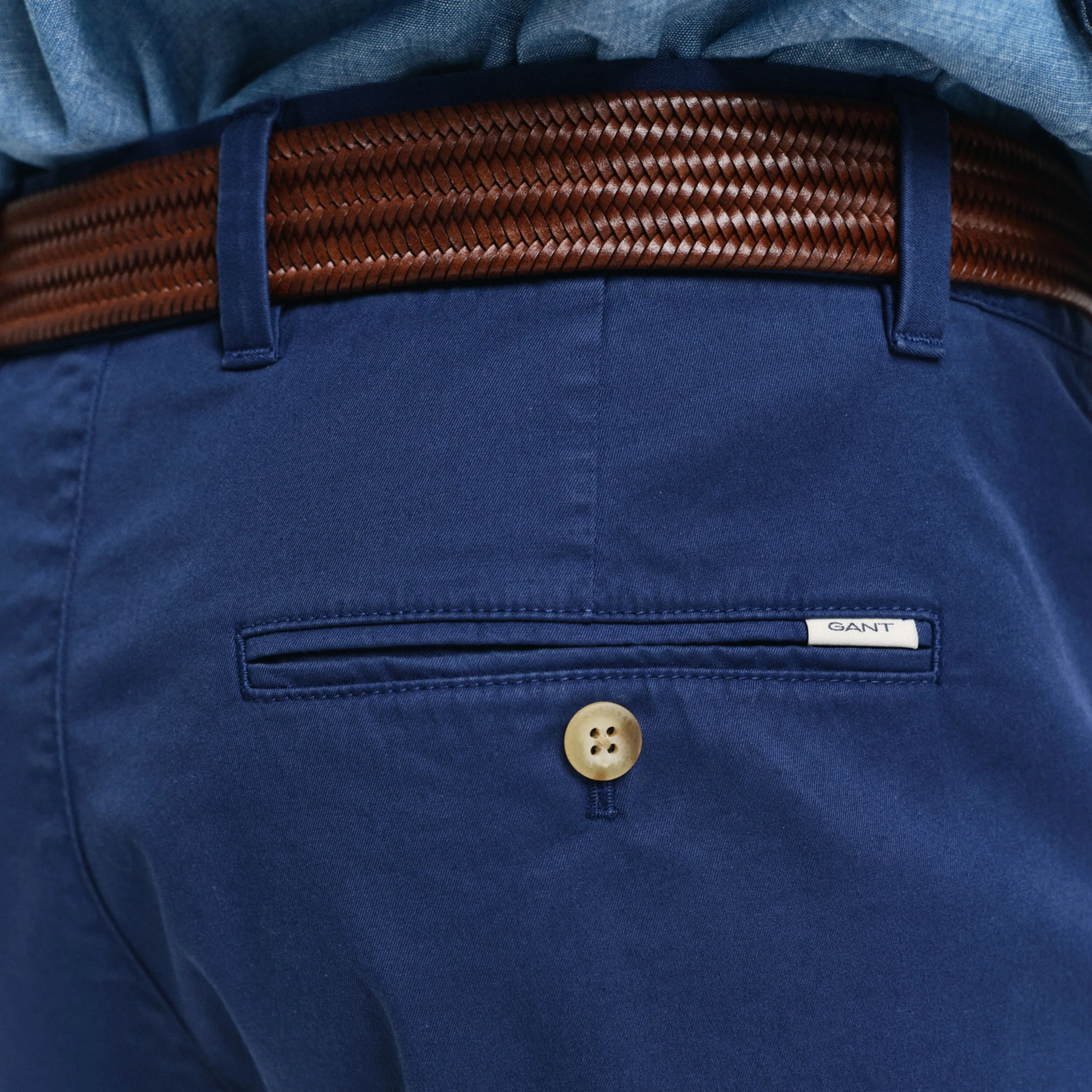 Gant Regular Fit Sunfaded Chino Shorts - Persian Blue