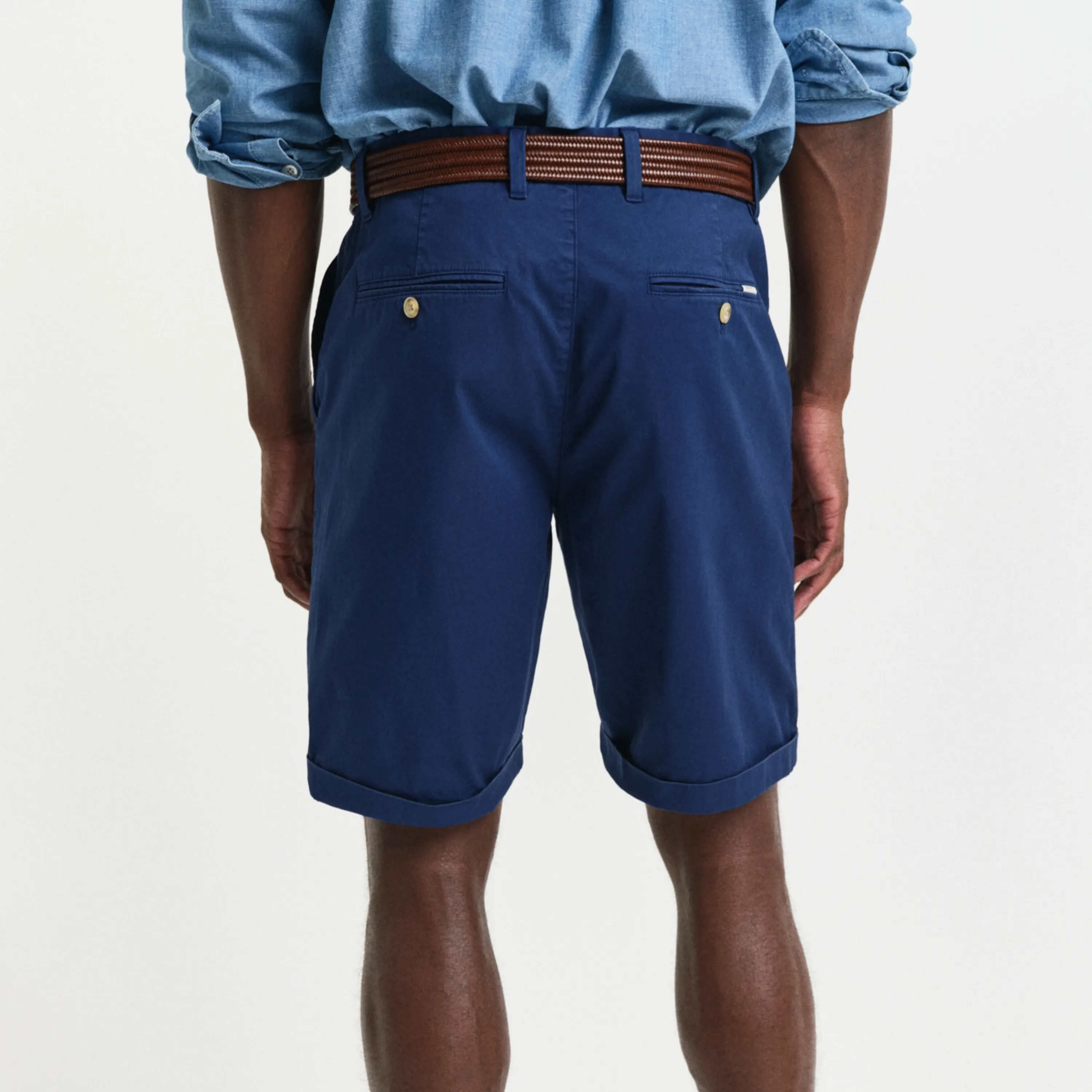 Gant Regular Fit Sunfaded Chino Shorts - Persian Blue