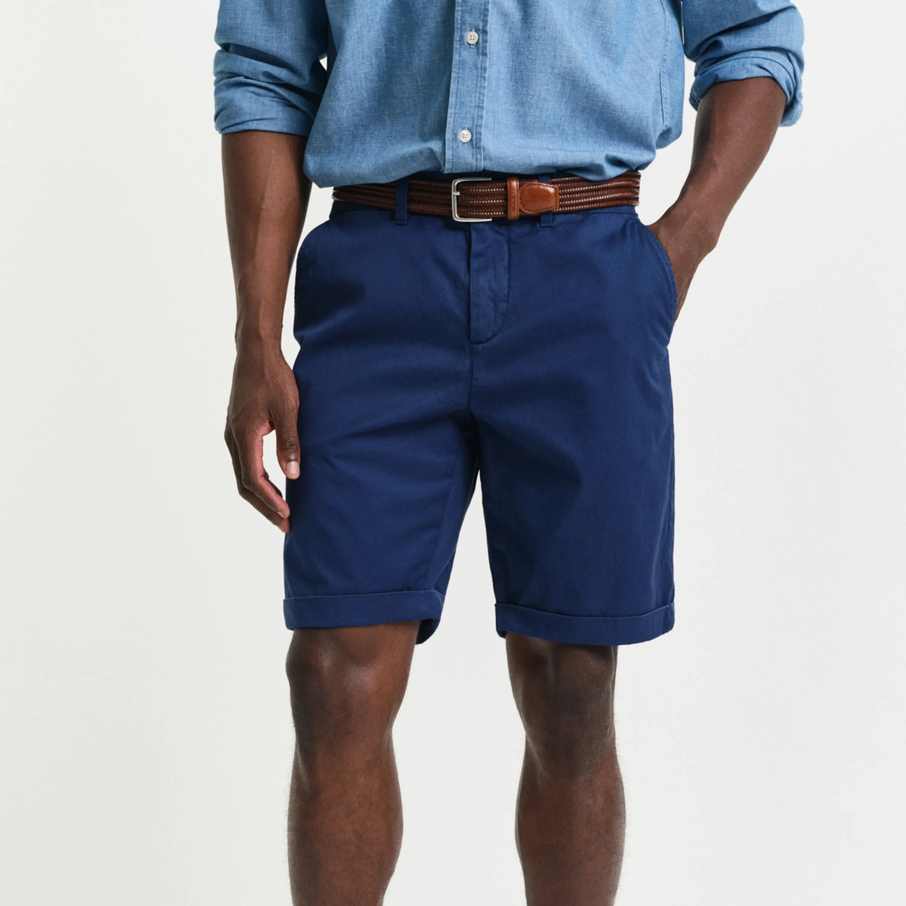 Gant Regular Fit Sunfaded Chino Shorts - Persian Blue