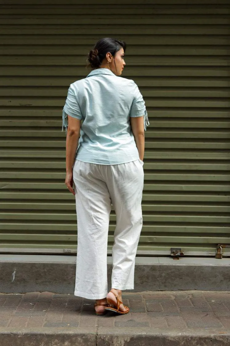 Gardenia Blossom Linen Top