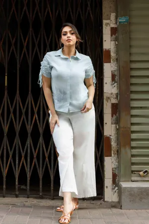 Gardenia Blossom Linen Top
