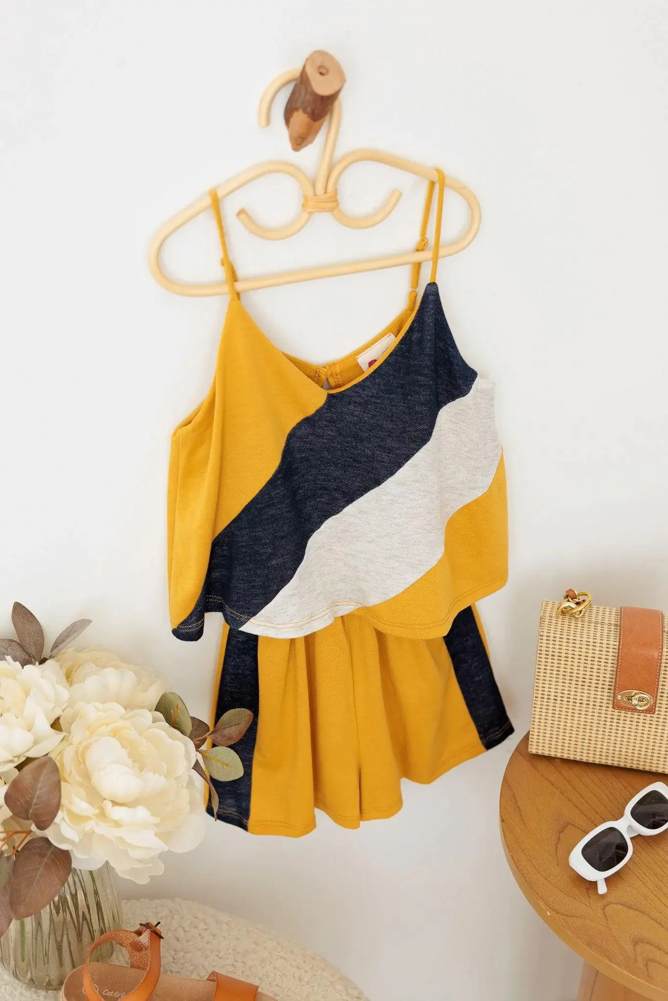 Girls Sleeveless Flowy Top Open Back Rompers