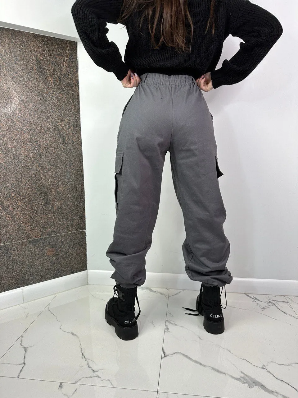 Grey cargo pants
