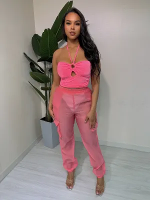 HGP8165P - ORGANZA CARGO PANTS
